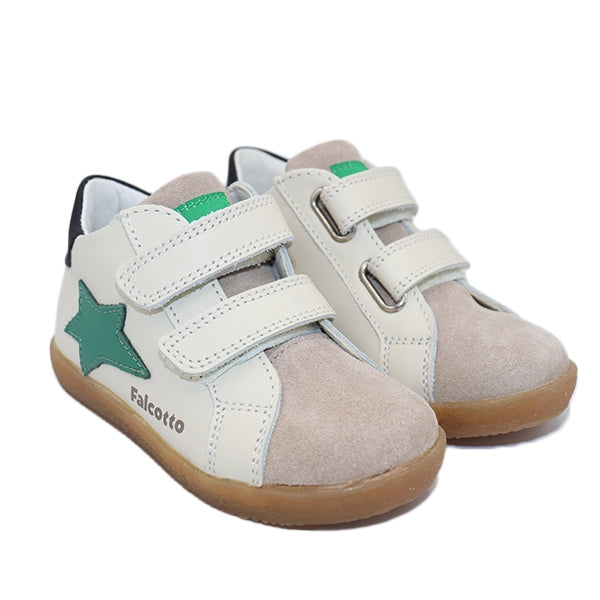 Chaussures Bébé Falcotto Conte VL - En Nappa Souple à Scratch, Semelle Souple, Idéales Premiers Pas (Cognac)