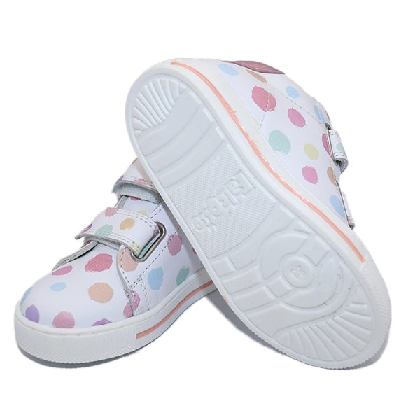 SASHA CALF WHITE PINK POLKA DOTS