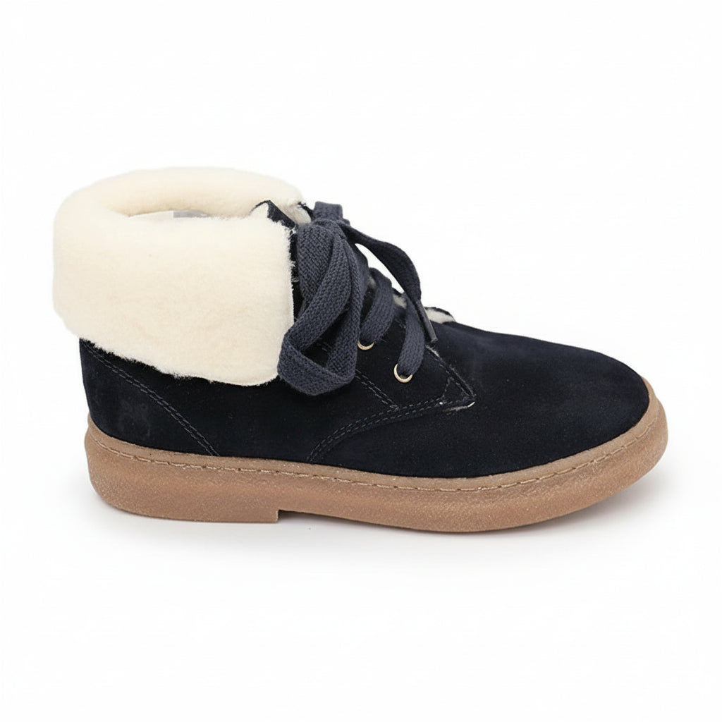 Shop Trix Fur Navy Boots | Bambino Fine Shoes