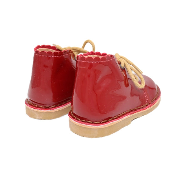 CHERRY PATENT SCALLOP BOOTIE