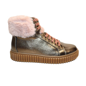 KYLIE ZIP METALLIC FUR PELTRO/ROSE