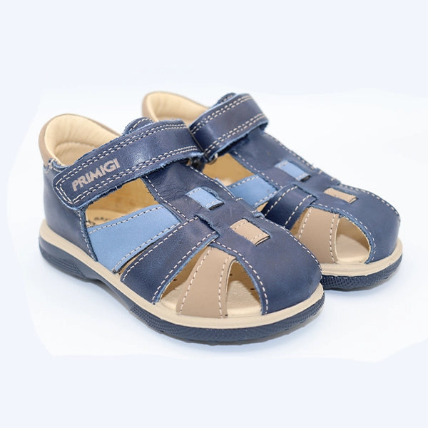 MINI  LEATHER SANDAL BLUE AND SAND