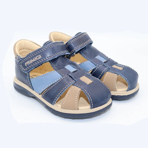 MINI  LEATHER SANDAL BLUE AND SAND